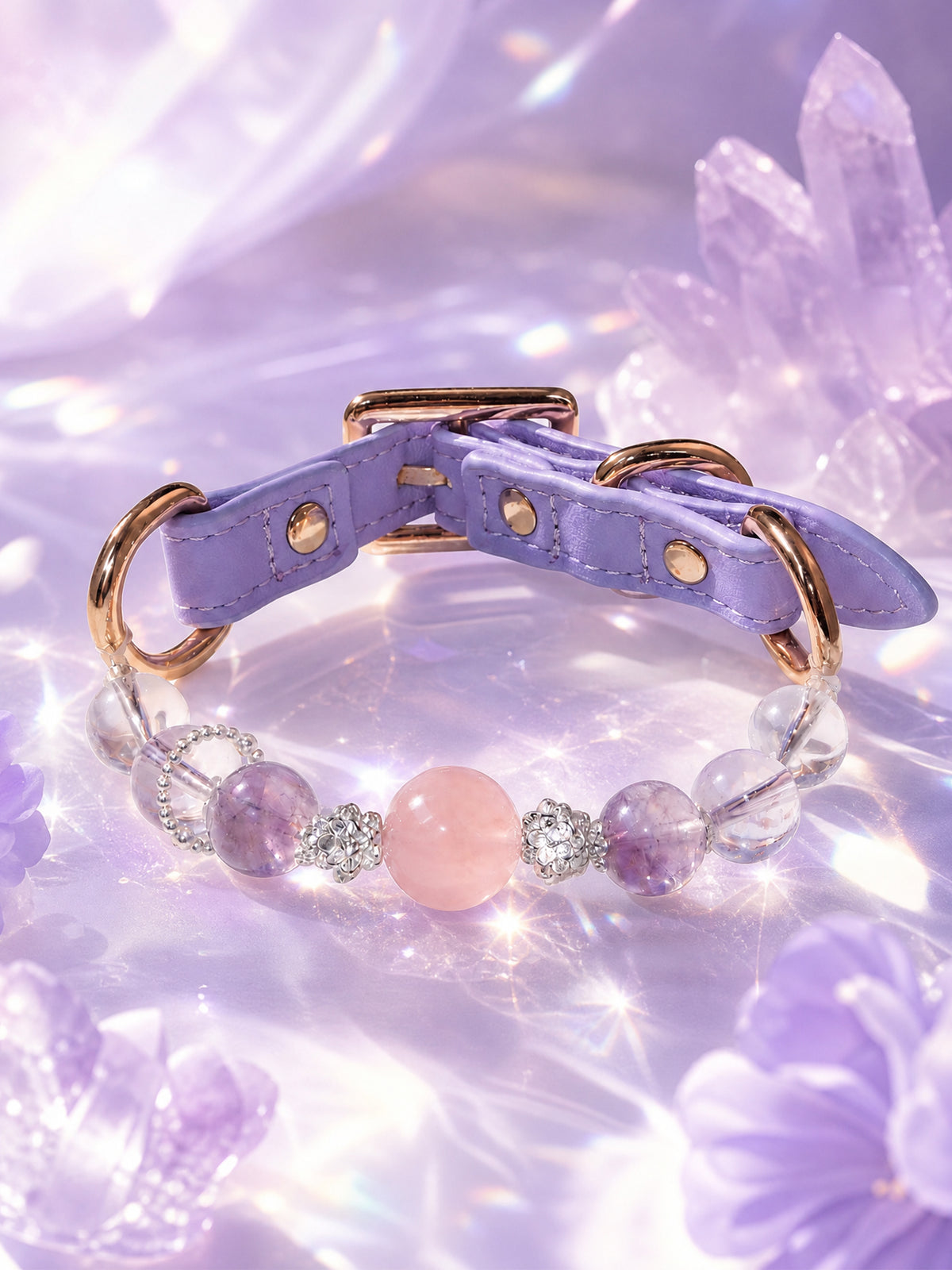 SoulBond Princess Crystal Cat Collar – Natural Crystal Charm | Elegant Gift for Cat Moms
